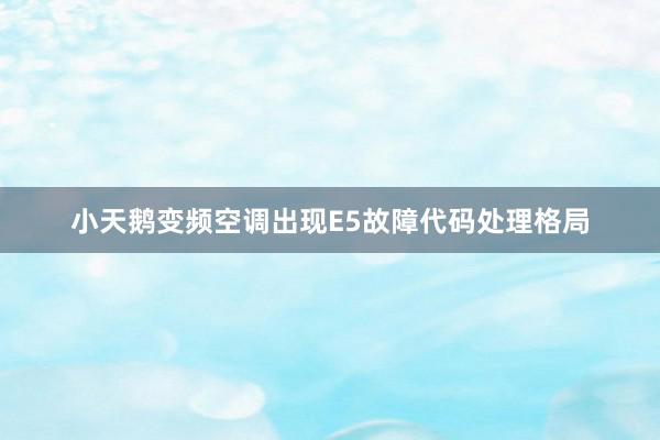 小天鹅变频空调出现E5故障代码处理格局